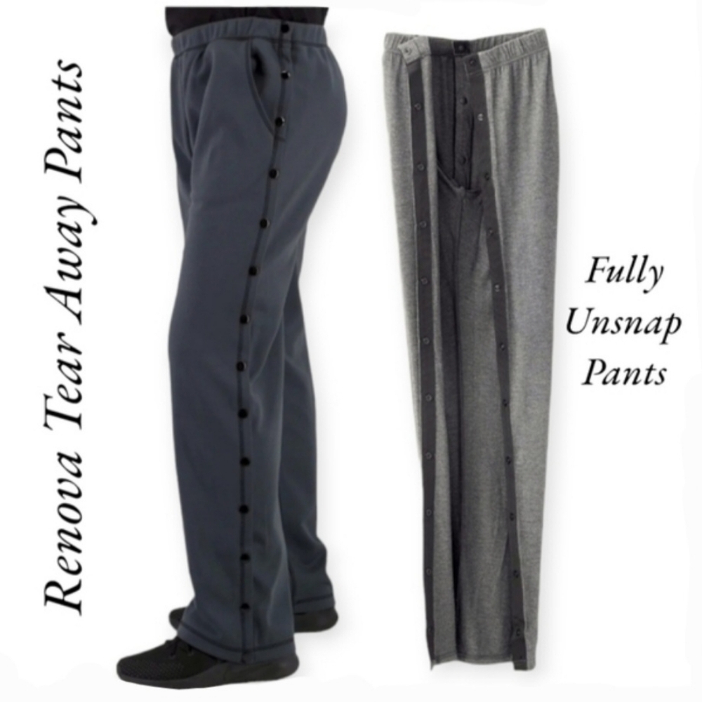 Men's Tear Away Sweatpants - Gray and Black